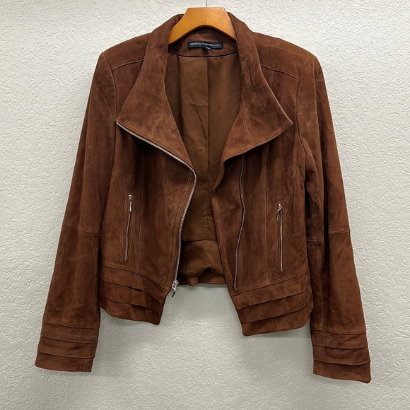 White House Black Market Jackets & Blazers - White House Black Market Brown Full Zip Suede Jacket M